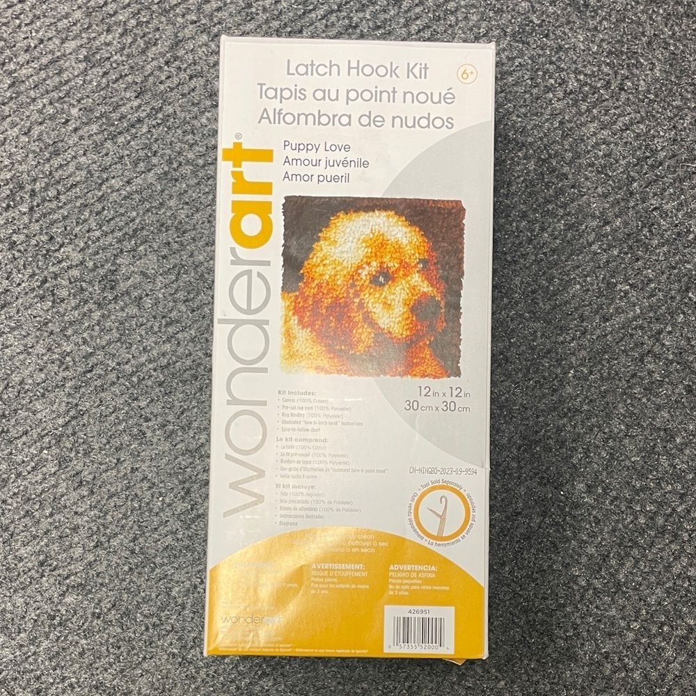 Wonder Art Latch Hook Kit Labrador Dog Puppy NEW